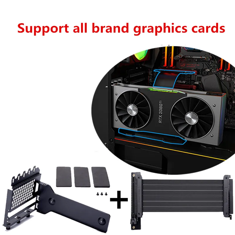 Graphics card steering vertical stand bracket graphics card PCI-E transfer extension cable