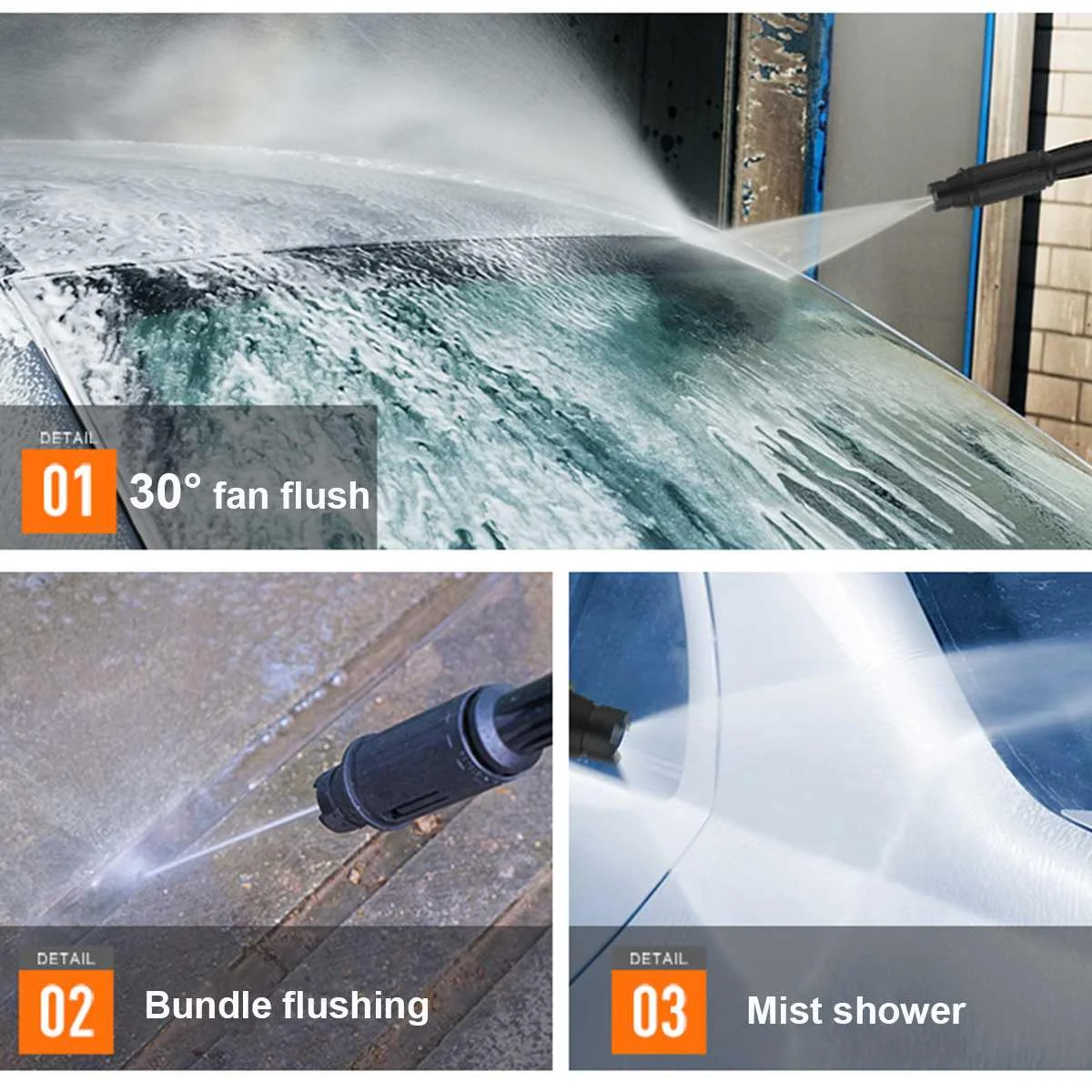 Купить 500 Вт 48 бар Беспроводной мойщик высокого давления для автомобиля перезаряжаемый литиевый аккумулятор портативный водяной пистолет Очистит...