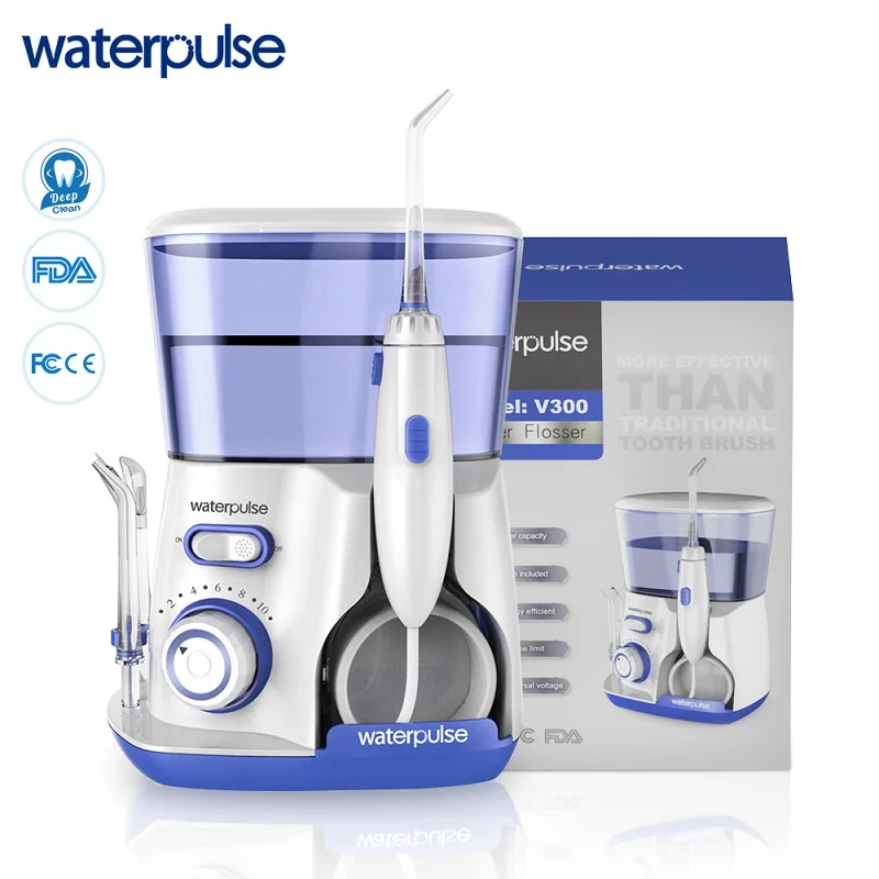 Waterpulse V300B зубные Flosser воды нить Ирригатор для полости рта с 5 Jet советы Стоматологическая гигиена полости рта 10 давление зубы чище