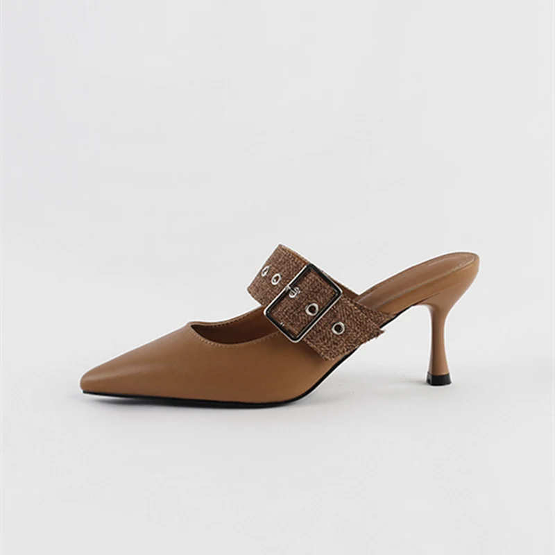 Темный хаки Spring new women's pointed heel shoes - Цвет: Темный хаки