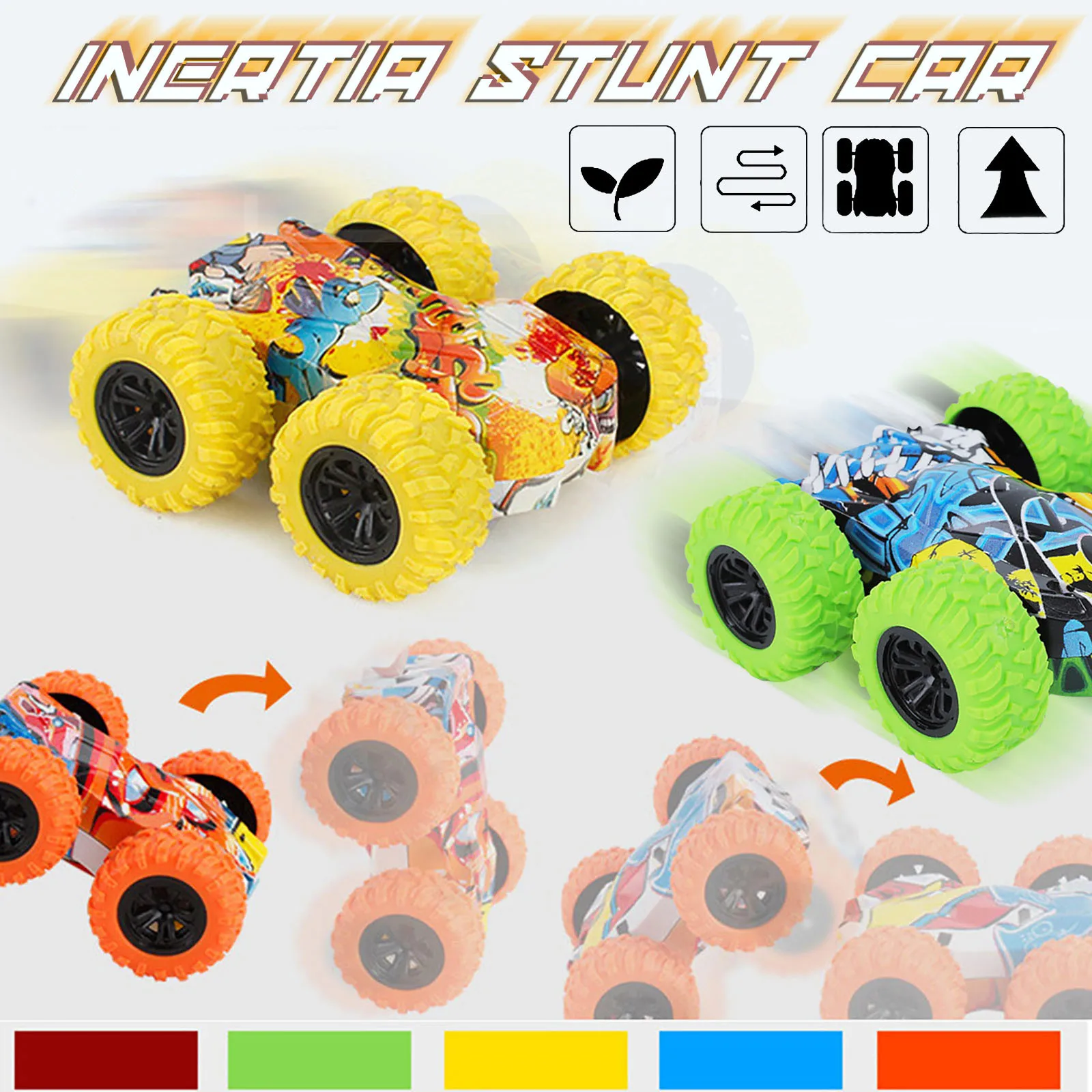 

Inertial Double-sided Stunt Graffiti Off-road Model Car Children's Toy Gifts For Non-remote Control Vehicles ^j^