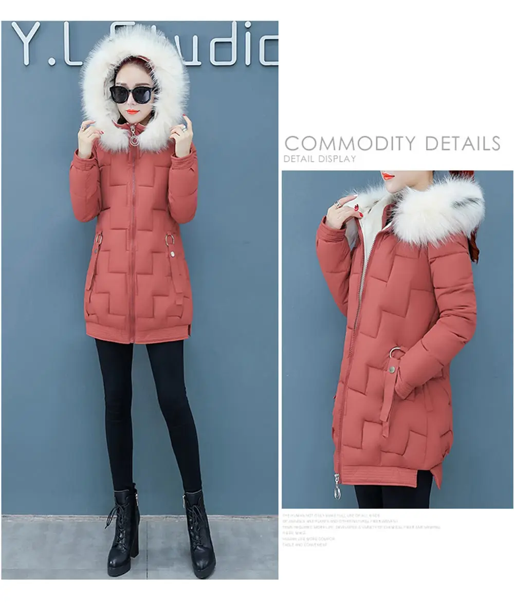 PinkyIsBlack модный легкий мех зимняя куртка для женщин с хлопковой подкладкой теплое толстое Женское зимнее пальто Длинная Парка женская куртка
