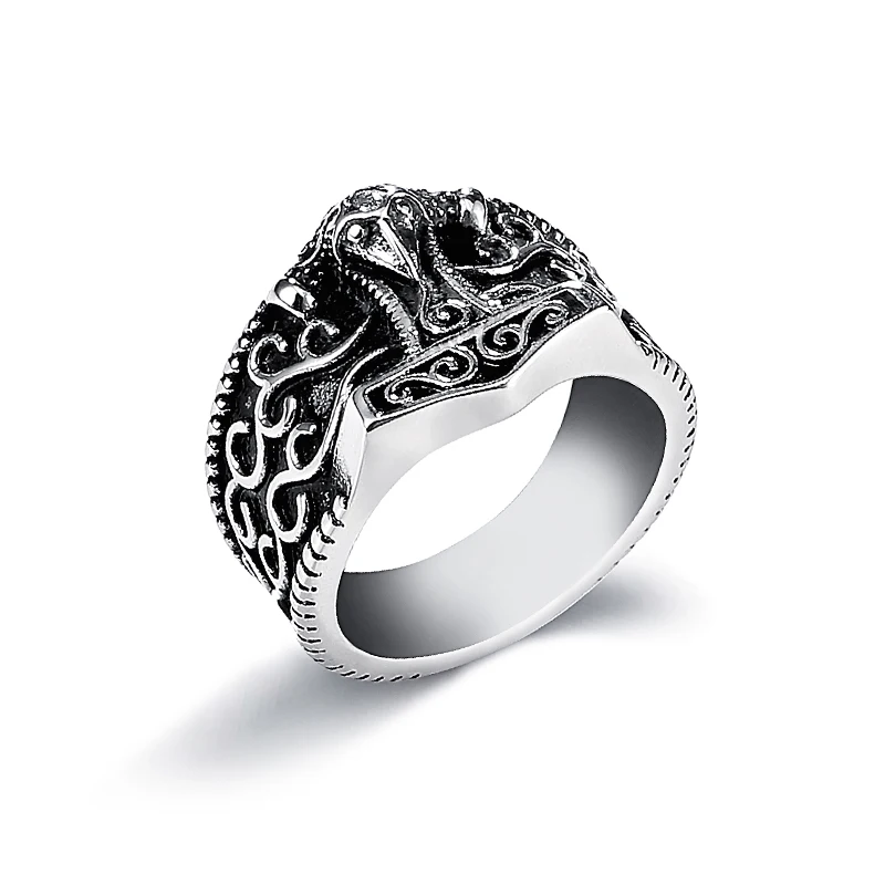 Классическое Винтажное кольцо из нержавеющей стали в скандинавском стиле