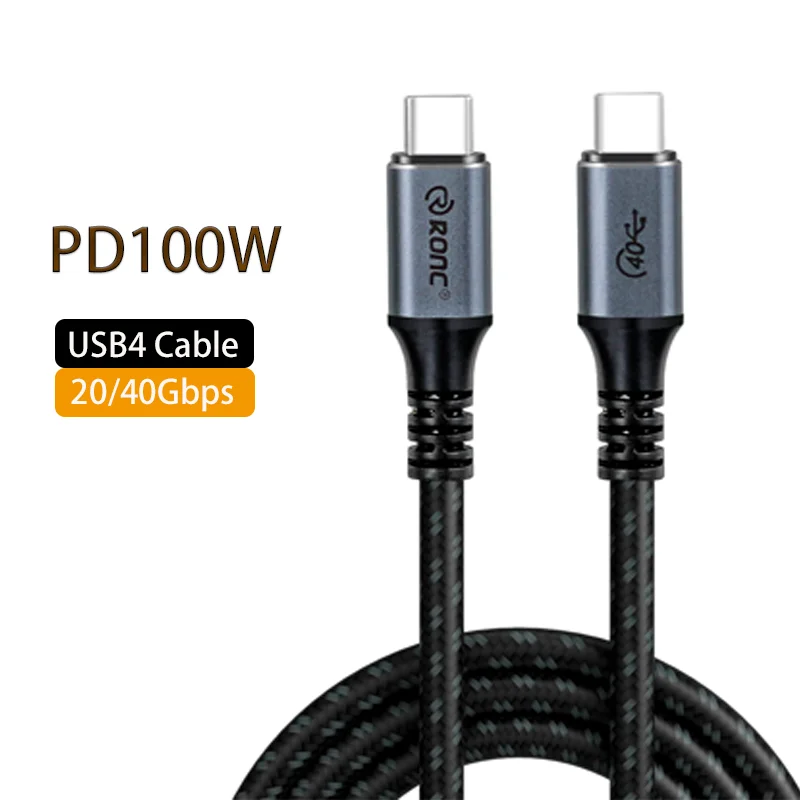 

RONC PD 100W USB C to USB Type C Cable for MacBook iPad Pro Xiaomi Quick Charge 5A E Mark Fast Charging Phone Charger Wire Cord