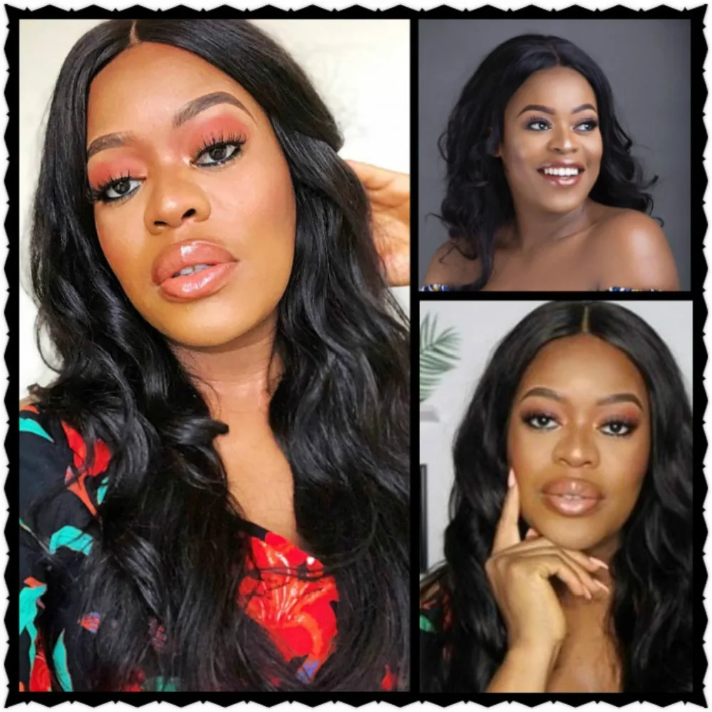 Megalook индийская волна тела с кружевной застежкой 3 шт пучки волос Remy с закрытием