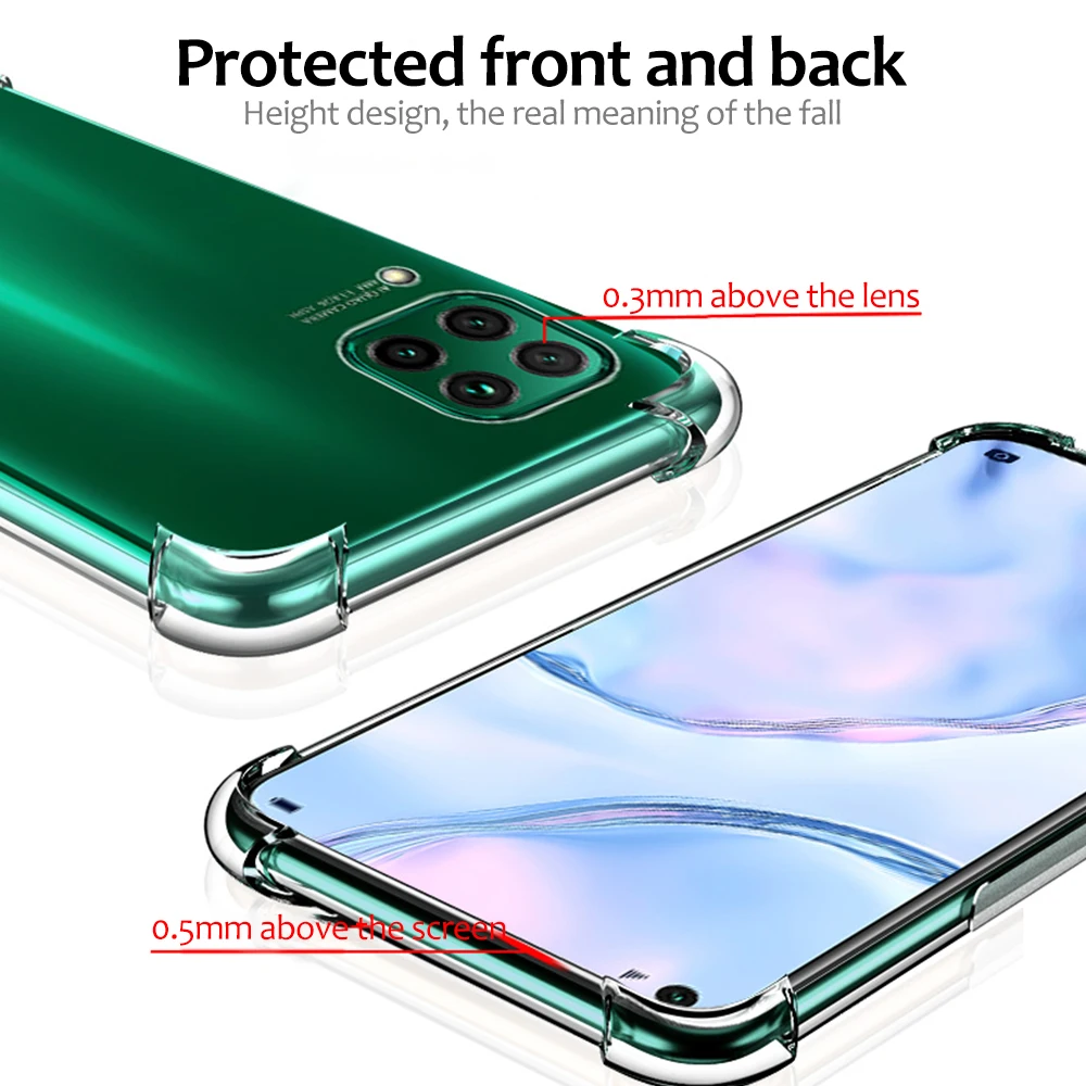 Силиконовый защитный чехол для Huawei P40 Pro P30Pro Lite Nova 7i 6 6SE прозрачная подушка