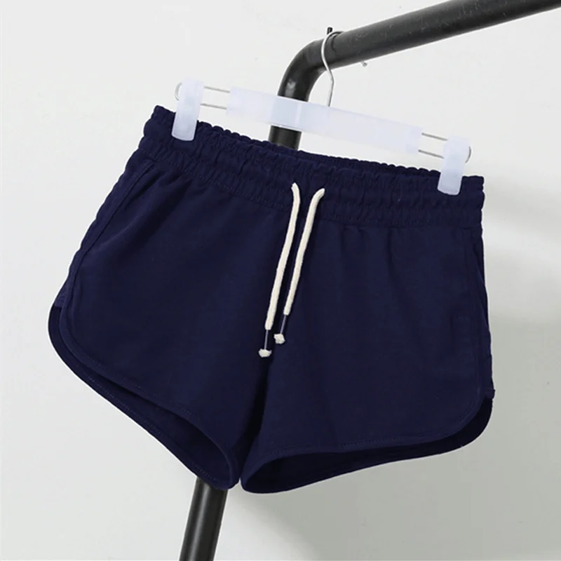 

Высокая женская летняя свободная эластичная резинка на талии, повседневные шорты, новые удобные шорты для тренировок, женские домашние шор...