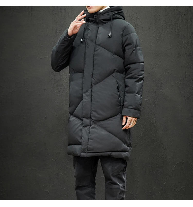 New style loose plus size Japanese men's winter mid-length down jacket cotton jacket plus size men's clothing