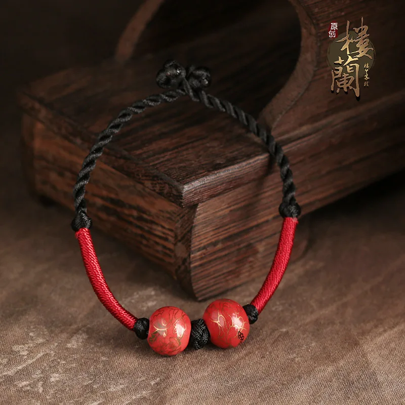 Chinese Style Ceramic Couple Bracelets Handmade Lover Bangles Rope Chain Link Bracelet for Men Women | Украшения и аксессуары