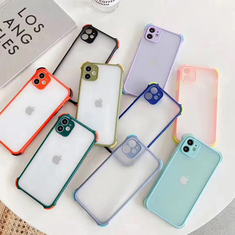 

Защитный ударопрочный чехол-бампер для камеры iPhone 11 11pro Max XR XS Max X 8 7 7 plus 11Pro, Матовая силиконовая задняя крышка