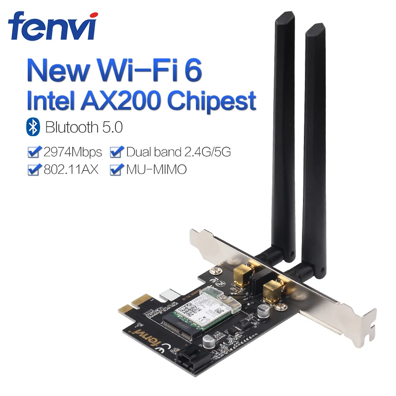 2400 Мбит/с двухдиапазонный беспроводной AC Wi-Fi сетевой адаптер с Wi-Fi 6 Intel AX200 NGW NGFF с 802,11 ac/ax BT 5,0 для рабочего стола