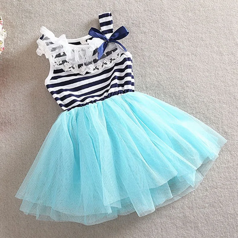 Летнее пляжное платье для маленьких девочек детское платье-жилет в полоску