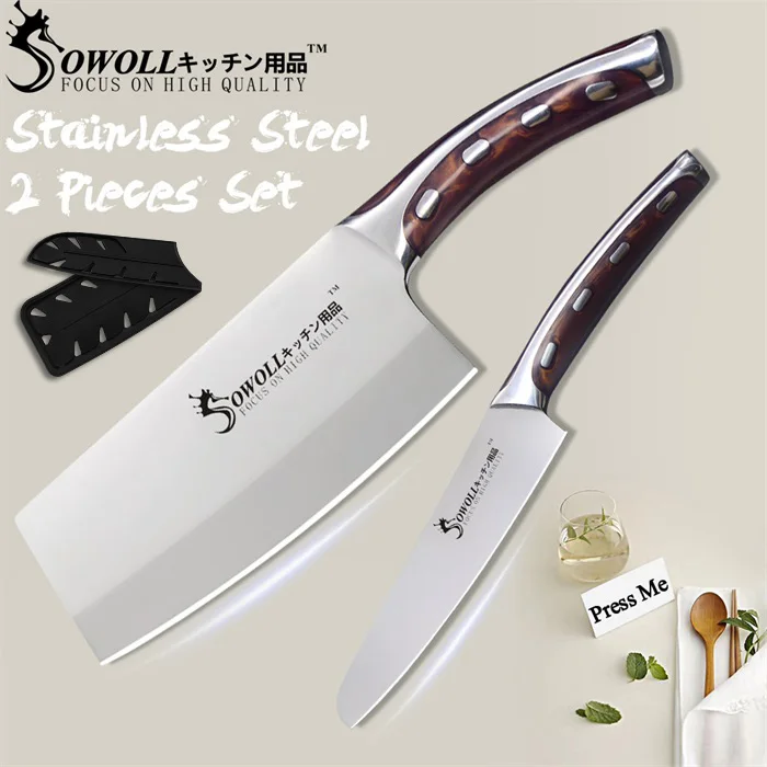 F.Utility Chopping Sowoll 4CR14 кухонный нож из нержавеющей стали, набор кухонных ножей с ручкой из полимерного волокна, высокоуглеродное лезвие, нож шеф-повара, разделочные кухонные ножи - Цвет: F.Utility Chopping