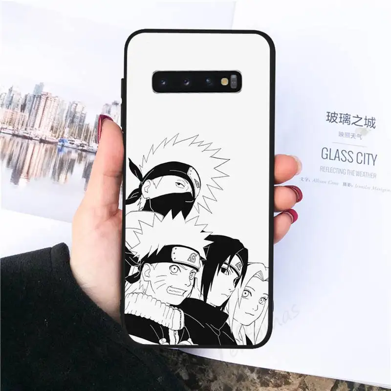 

Black White Naruto Sasuke Kakashi Phone Case For Samsung galaxy S 7 8 9 10 20 edge A 6 10 20 30 50 51 70 note 10 plus