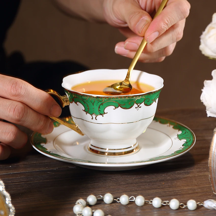 200 мл британская кофейная чашка для капучино с широким горлышком и блюдцем