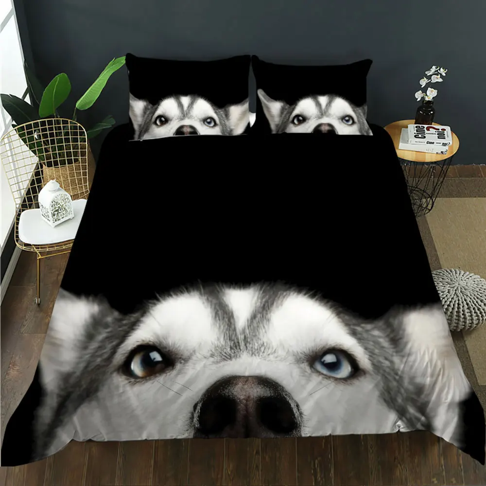

Animal Dog Pattern Printed Duvet Cover Set With Pillowcase Bedding Set ensemble de literie Full Queen King Size