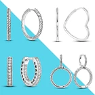 Женские серьги-гвоздики из серебра 925 пробы, в форме сердца