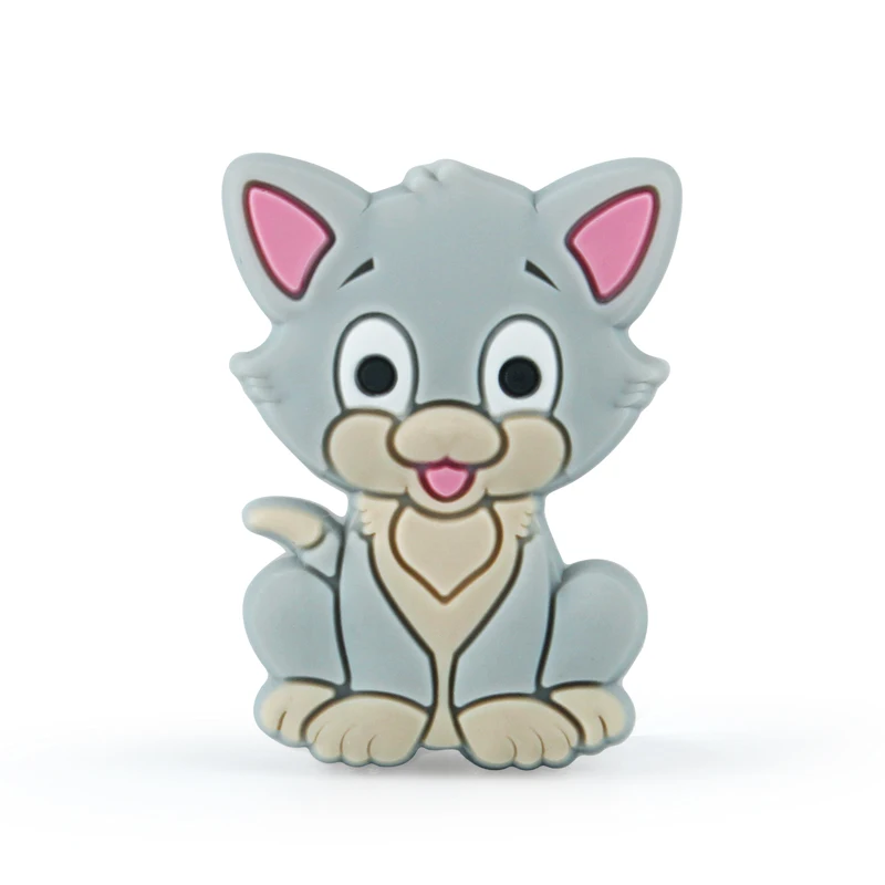 Gray Keep& Grow, 10 шт., мини-силиконовые бусины для кошек, без бисфенола, Детские Прорезыватели для зубов, бисерное ожерелье DIY, силиконовые детские товары, игрушки для прорезывания зубов - Цвет: Gray
