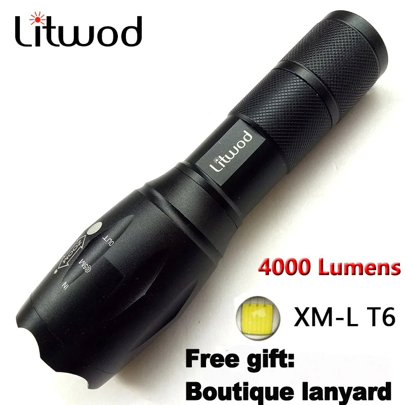 Мощный портативный светодиодный фонарик A100 с фокусировкой 18650 лм XM L T6 5 режимов