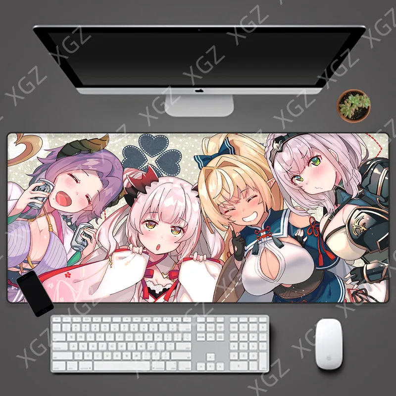Yuzuoan XL Sexy Anime Beauty Breasts Butt Game Mouse Pad RGB Soft Keyboard Rubber Base Computer Carpet Table Mat Game XXL