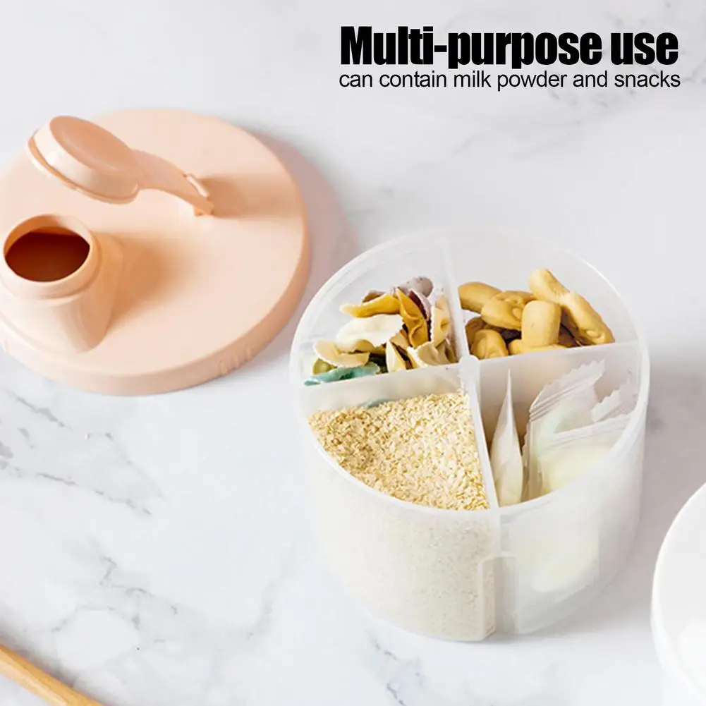

4 Grid Portable Baby Food Storage Box Essential Cereal Infant Milk Powder Box Toddler Kids Snacks Container