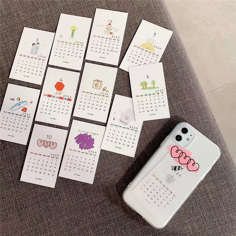 Дата календаря карты 2020 чехол для 11Pro iPhone 11 Pro Xs Max Xr X 6 6S 7 8 Plus Милая художественная