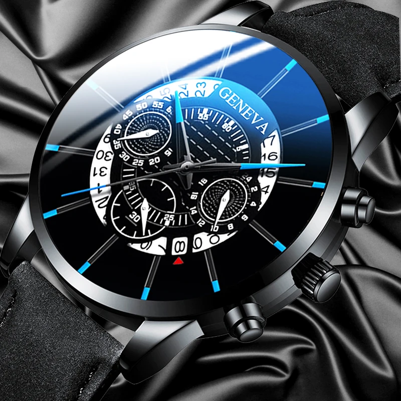 

Reloj Hombre Mens Fashion Watches Military Sport Date Calendar Quartz Wrist Watch Men Casual Leather Watches Relogio Masculino