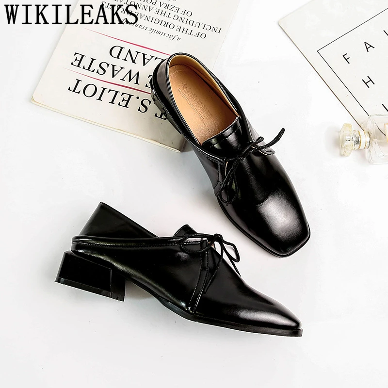 Кожаные туфли Женские оксфорды лоферы Обувь на толстой мягкой подошве в