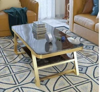 nordic style marble tea table rectangular modern minimalist living room small family creative household double iron tea table