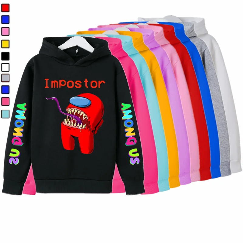 

Game Amongus Hoodies Boys Girls 4-14 Years Impostor Sweatshirt Print Cute Cartoon Tops boys christmas sweater