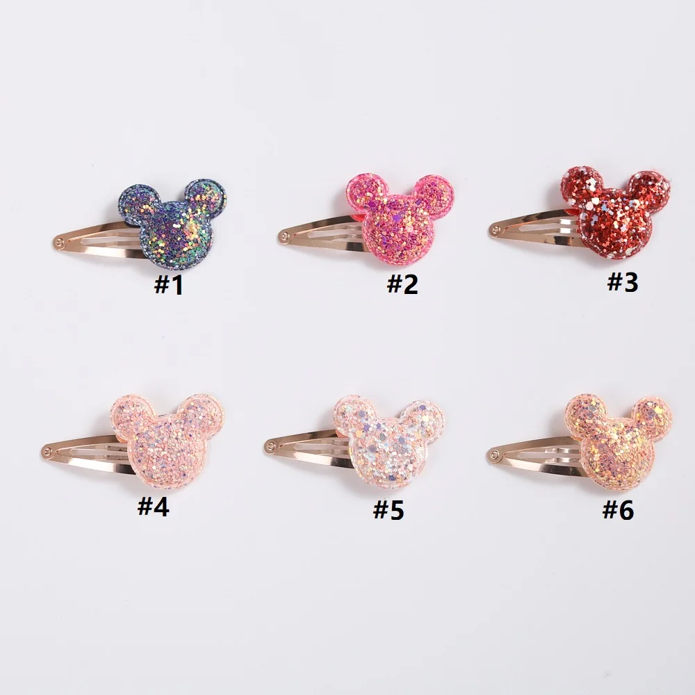 Pasadores de dibujos animados para beb&eacute; y ni&ntilde;a, Clips para el pelo de beb&eacute;, horquillas para chica de 6cm, accesorios para el cabello de 6 colores, 1 Uds.-1