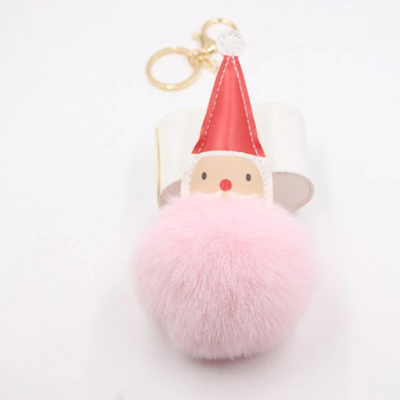 

Fashion New Shiny Cute Christmas Plush Ball Bag Accessories Pendant Keychain Plush Ball Keychains Luxury Brand Furry Keychains