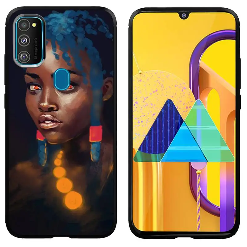 

Colorful African Gir Phone Case For Samsung A10 A12 A02 A20E M30 A31 A40 A50 S A52 A51 A70 A71 A80 Cover Fundas Coque
