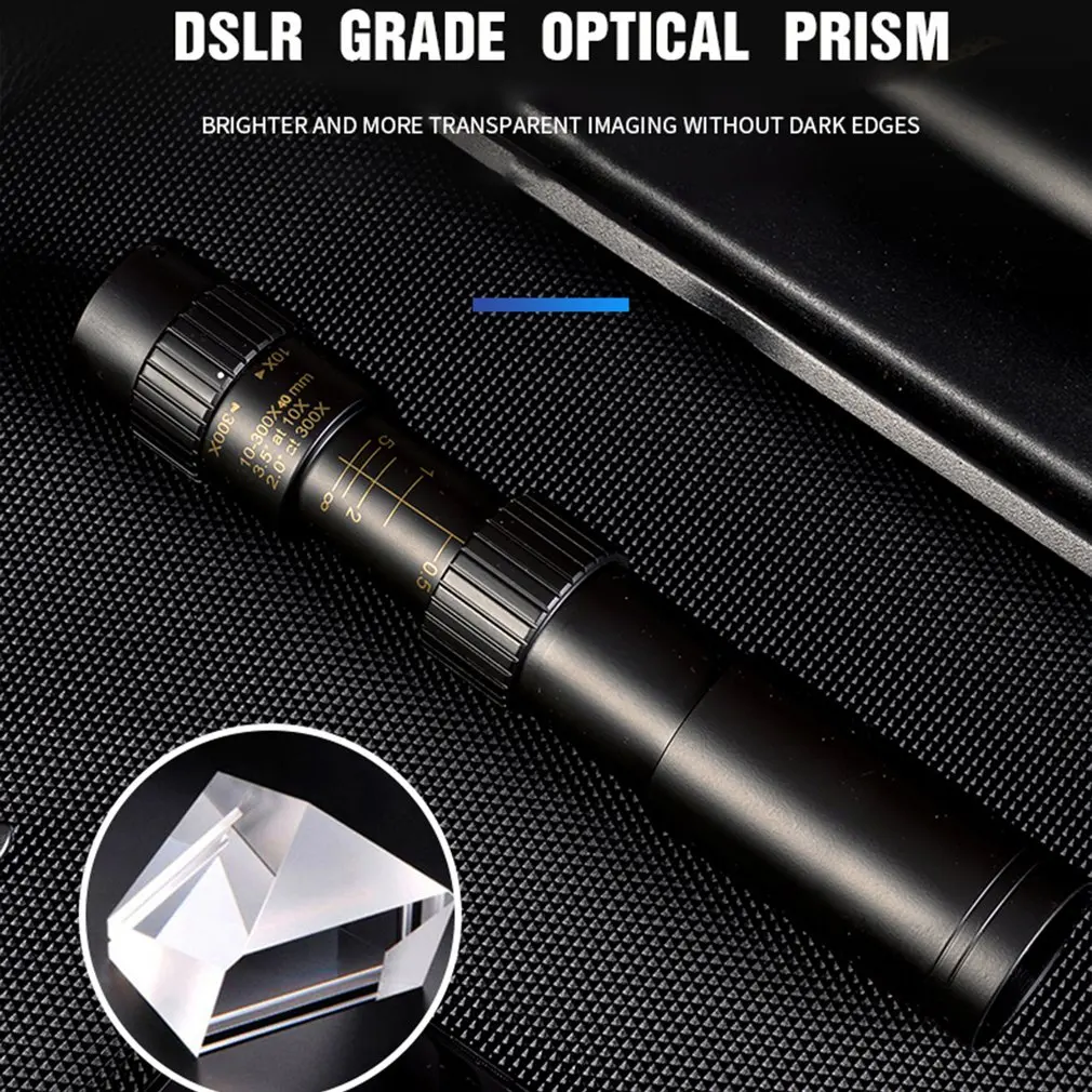 

10-300x 40mm Monocular Telescope Super Zoom Monocular Quality Eyepiece Portable Binoculars Hunting Night Vision Scope Camping