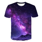 2020 летняя фиолетовая футболка с галактикой, Мужская футболка с 3d принтом Вселенной, футболки с коротким рукавом с принтом, забавные повседневные топы с круглым вырезом