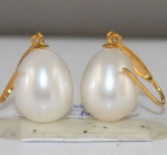 

free shipping Natural 11X13MM Australian AAA++ South Seas White Pearl Earrings