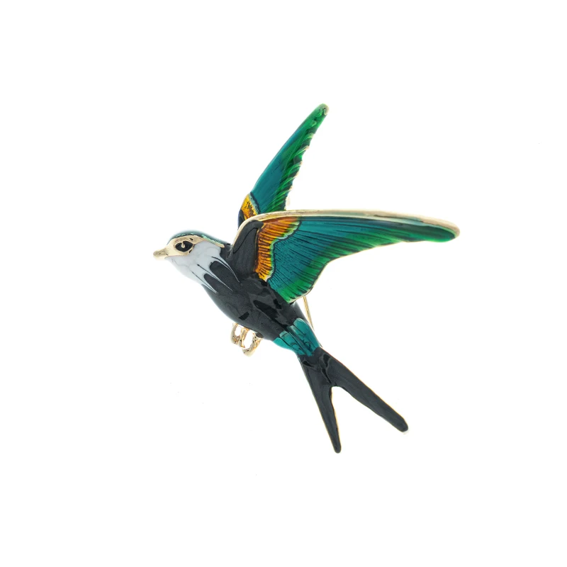RHao Новые разноцветные эмалевые булавки в форме Ласточки Броши для женщин и