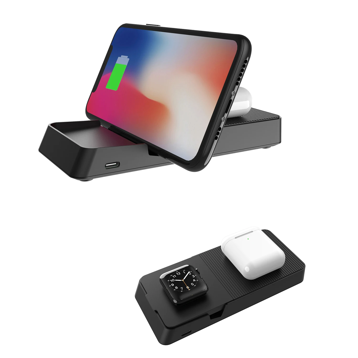 

Wireless Chargers For iPhone 11 12 Pro XS Samsung Note 20 Foldable Qi Fast Wireless Charging Station For AirPods Pro Apple Watch