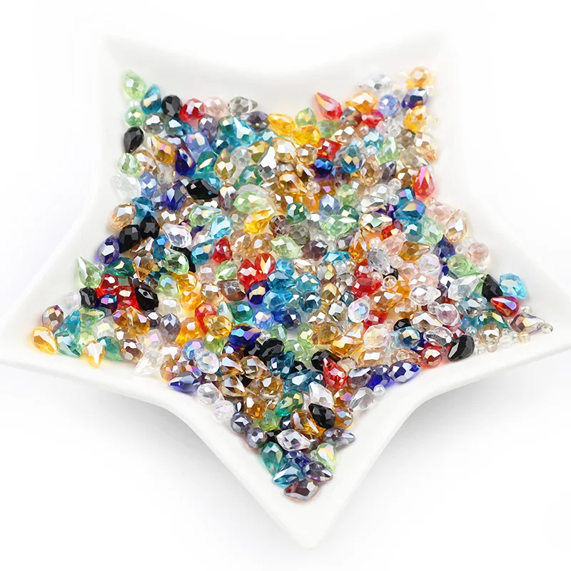 Австрийские хрустальные бусины в форме капли воды 5*8 мм 50 шт. Очаровательное