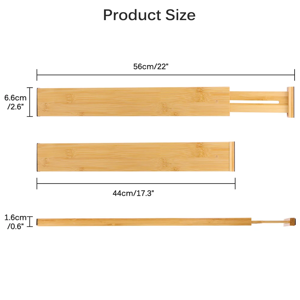 Бамбуковый раздвижной ящик органайзер премиум класса для столовых приборов и