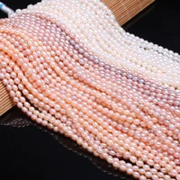 100 natural freshwater pearl beads rice shape loose beads for women jewelry making bracelet necklace crafts 4 5mm