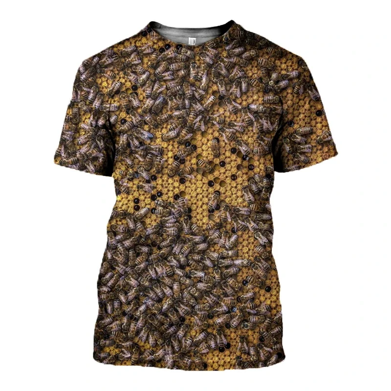 Summer Men's T-Shirt Ms. Bee Sweatshirt 3D Print Personality Round Neck Short Sleeve Unisex Hip Hop Tops Tee Male T Shirt 6XL