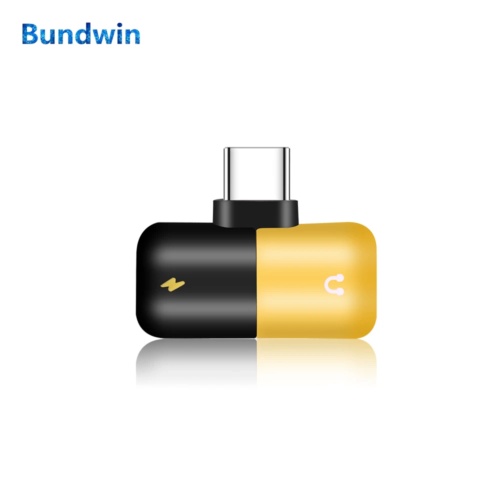 USB-разветвитель Bundwin типа C адаптер для наушников на 3 5 мм зарядный аудиокабель