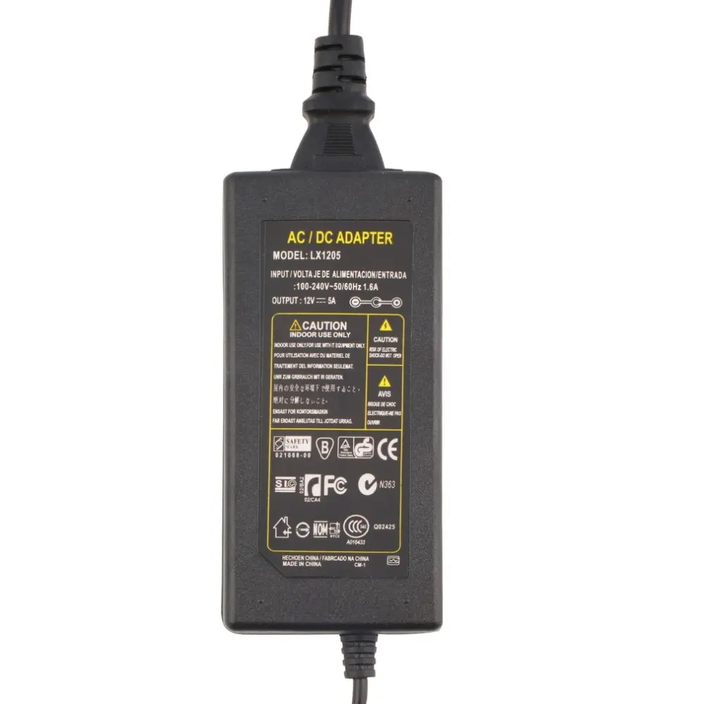 

12V 5A 5.5mm 2.5mm 2.1mm AC DC Power Adapter For LED Strip Wireless Router