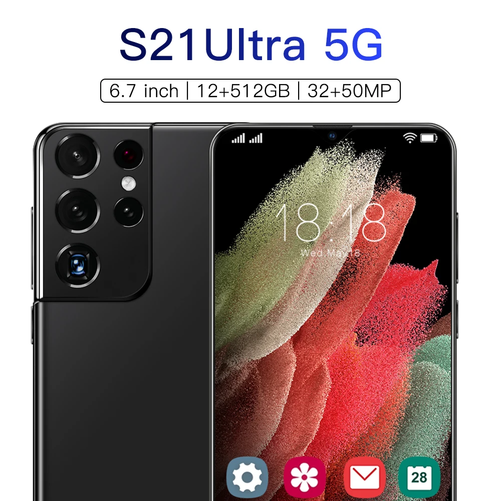 

6.7Inch Galax S21 Ultra Smartphone Qualcomm888 Rear Three Camera 50MP Selfie 12GB+512GB 6800mAh Deca Core Android 11 4G 5G LTE