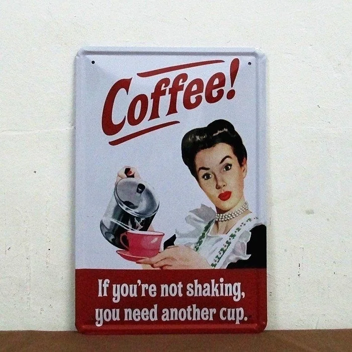 

2015 New 1Pcs Vintage Coffee Cafe Metal Picture Plaque Garage Pub Bar Wall Home Decor Tin Sign Painting Gift