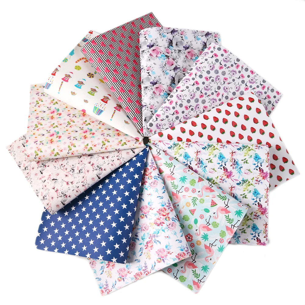 20*33 см цветок с принтом фруктов узора из синтетической кожи DIY ручной работы