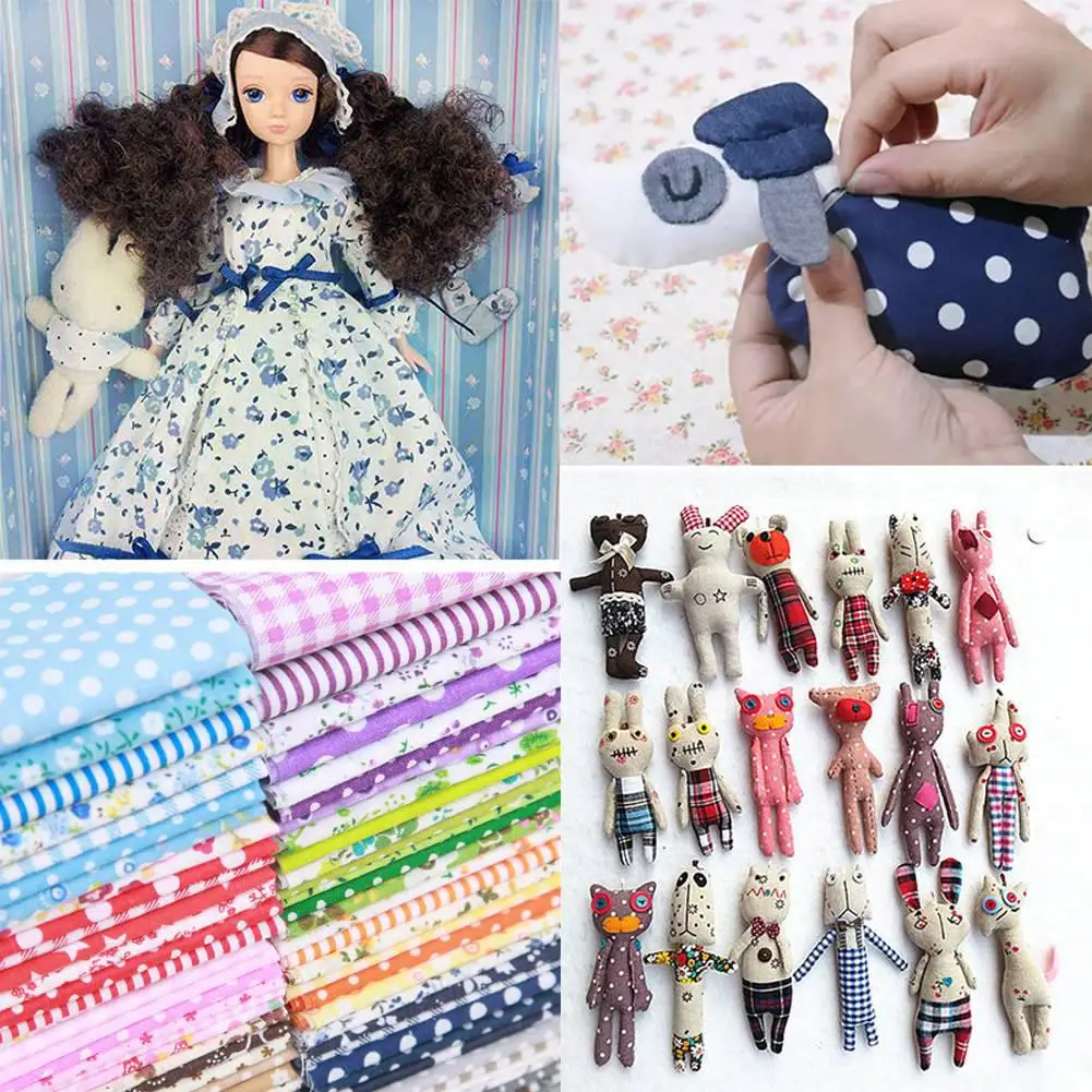 

7pcs/lot Cotton Fabric Printed Cloth Sewing Quilting Fabrics For Patchwork Needlework DIY Handmade Accessories 25X25cm