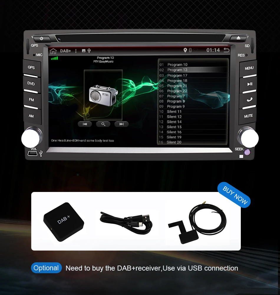 Eunavi Универсальный 2 Din Android 9 dvd-плеер автомобиля Мультимедиа Радио Стерео gps Navi ips сенсорный экран wifi bluetooth TDA7851 8 ядер