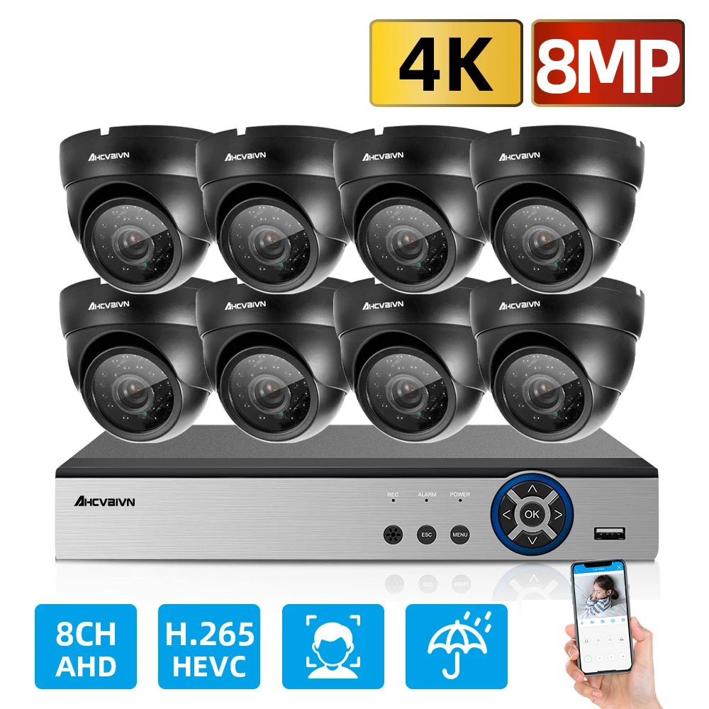 

Система видеонаблюдения H.265, 8 каналов, 4K, HDMI, AHD
